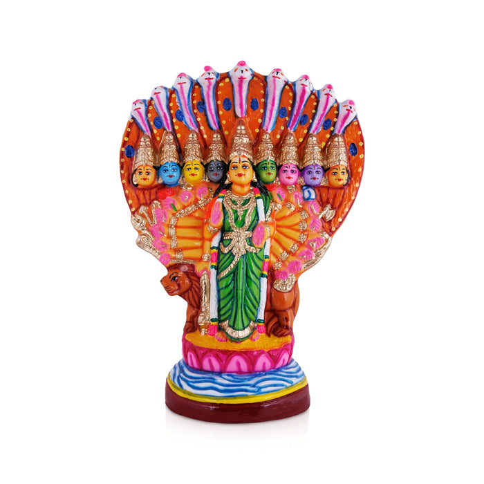 Nava Durga Idol Paper Mache Golu Bommai - 19 X 15 Inches | Giri Golu Doll/ Navaratri Gombe/ Navratri Decor