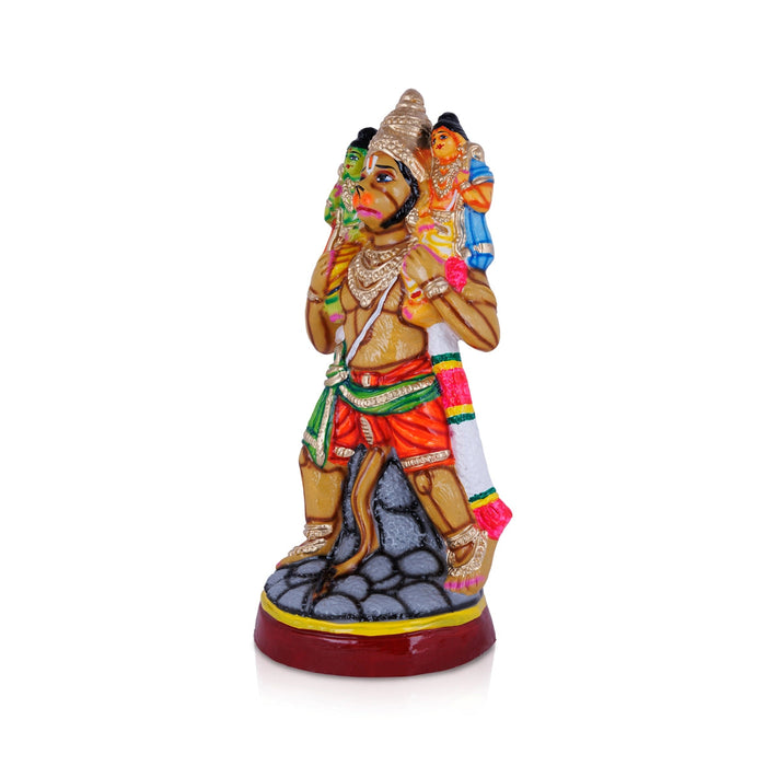 Hanuman Murti Carrying Ram Lakshman Paper Mache Golu Bommai- 15 X 7 Inches | Navaratri Gombe/ Giri Golu Doll