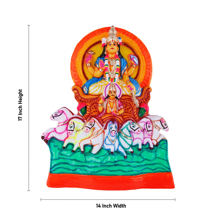 Surya Ratham Paper Mache Golu Bommai - 17 x 14 Inches | Giri Golu doll/ Navaratri Golu Bomma/ Gombe