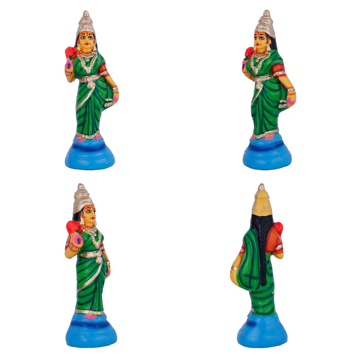Murugan Valli Deivanai Statue Paper Mache Golu Bommai Set - 10 X 6.5 Inches | Navaratri Gombe/ Giri Golu Doll