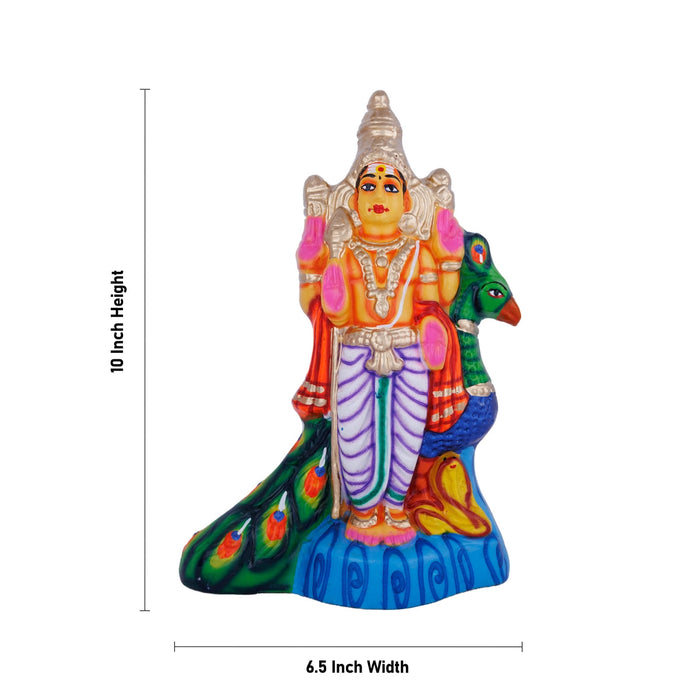 Murugan Valli Deivanai Statue Paper Mache Golu Bommai Set - 10 X 6.5 Inches | Navaratri Gombe/ Giri Golu Doll