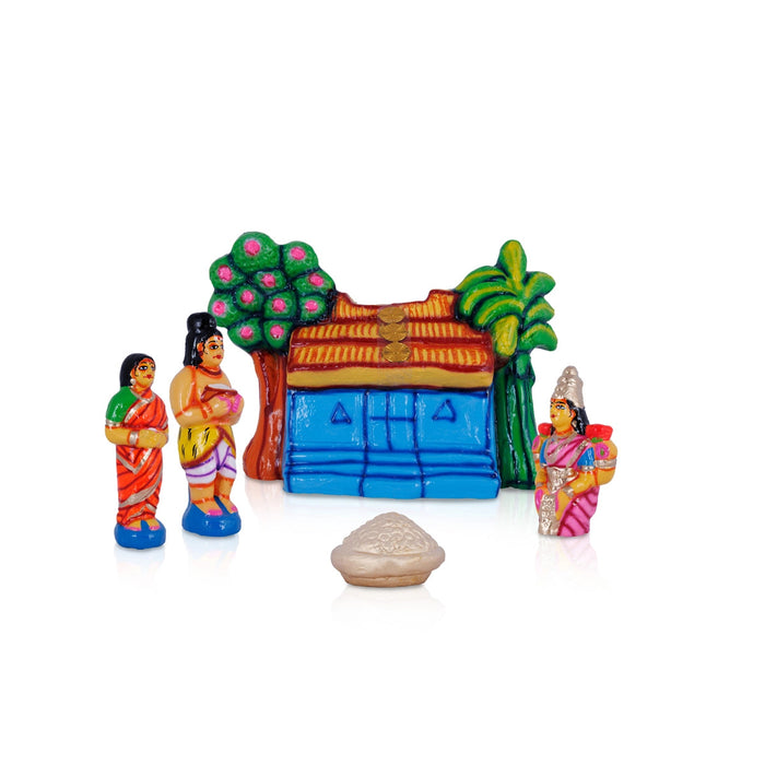 Kanakadhara Lakshmi Clay Golu Bommai Set - 11 X 10 Inches | Navaratri Gombe/ Giri Golu Doll/ Navratri Decor