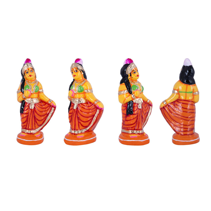 Krishna Murti With Gopiyar Clay Golu Bommai Set- 9 X 3.5 Inches | Navaratri Gombe/Giri Golu Doll/Navratri Decor
