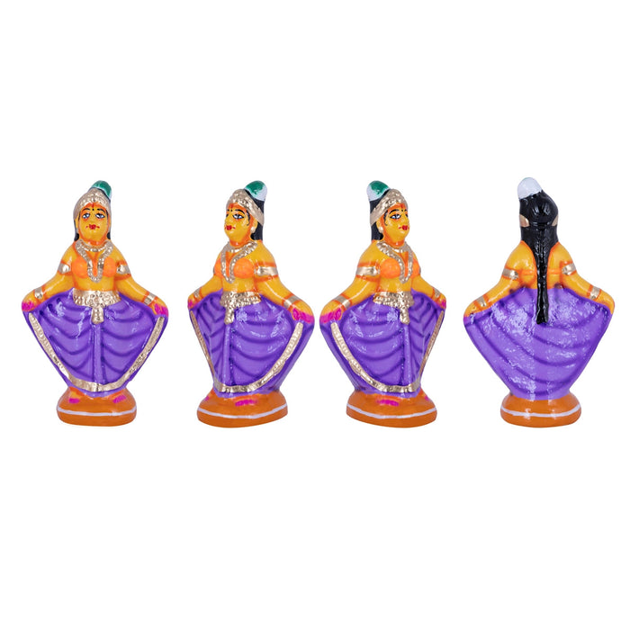 Krishna Murti With Gopiyar Clay Golu Bommai Set- 9 X 3.5 Inches | Navaratri Gombe/Giri Golu Doll/Navratri Decor