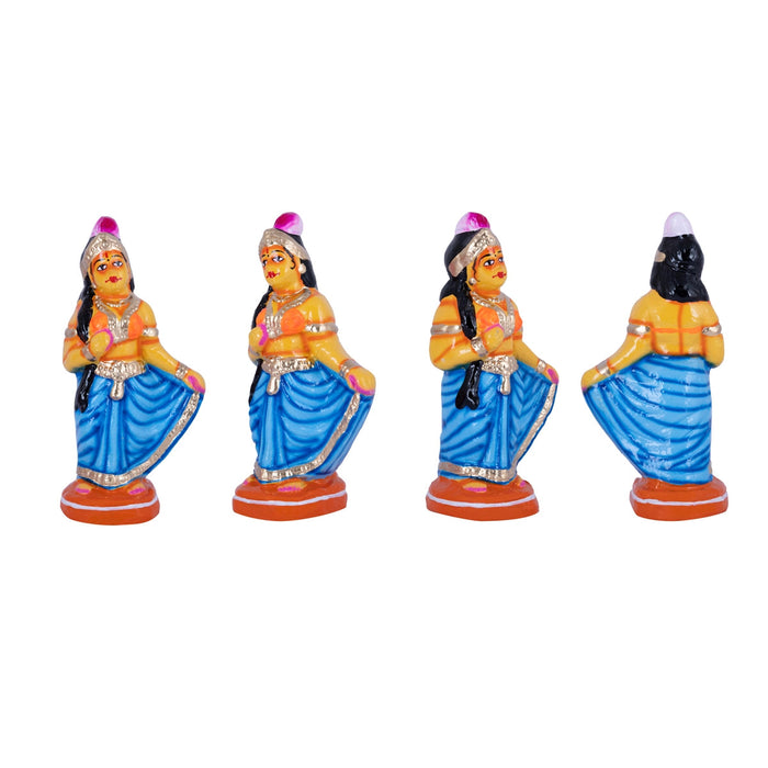 Krishna Murti With Gopiyar Clay Golu Bommai Set- 9 X 3.5 Inches | Navaratri Gombe/Giri Golu Doll/Navratri Decor
