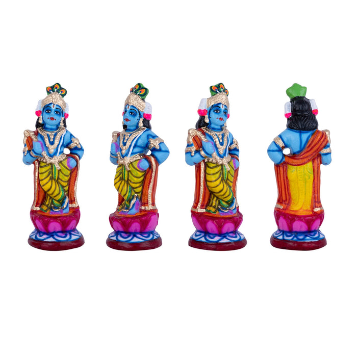 Krishna Murti With Gopiyar Clay Golu Bommai Set- 9 X 3.5 Inches | Navaratri Gombe/Giri Golu Doll/Navratri Decor