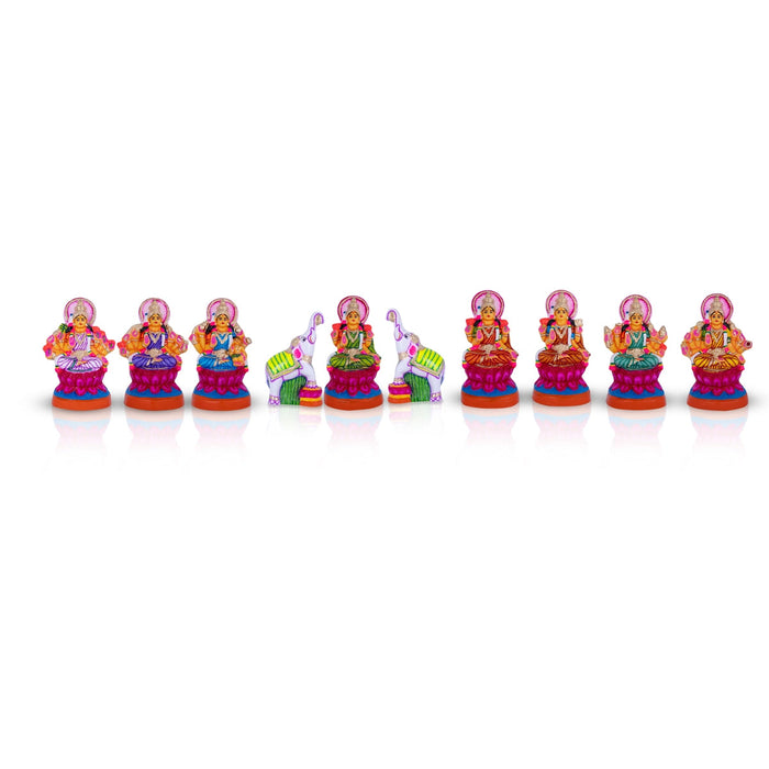 Ashtalakshmi Idol Paper Mache Golu Bommai Set- 12 X 8 Inches | Navaratri Gombe/ Navratri Decor/ Giri Golu Doll