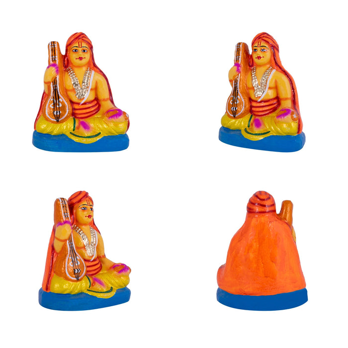 Sangeetha Mummoorthigal Clay Golu Bommai Set - 7 X 5 Inches | Navaratri Gombe/ Giri Golu Doll/ Navratri Decor