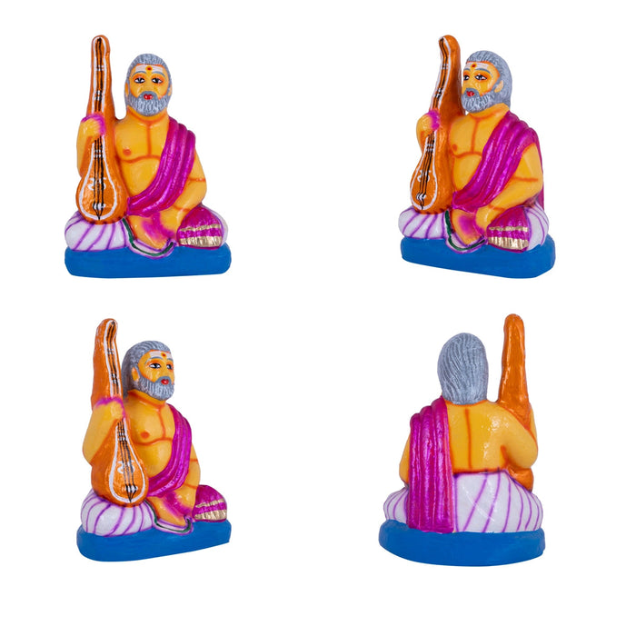 Sangeetha Mummoorthigal Clay Golu Bommai Set - 7 X 5 Inches | Navaratri Gombe/ Giri Golu Doll/ Navratri Decor