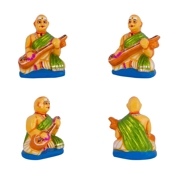 Sangeetha Mummoorthigal Clay Golu Bommai Set - 7 X 5 Inches | Navaratri Gombe/ Giri Golu Doll/ Navratri Decor