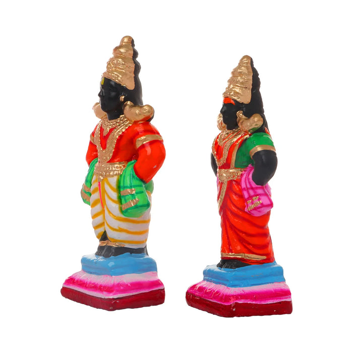 Pandurangan Ragumayi Pair - 10 x 4 Inches | Giri Golu Statue/ Clay Statue/ Navarathri Doll