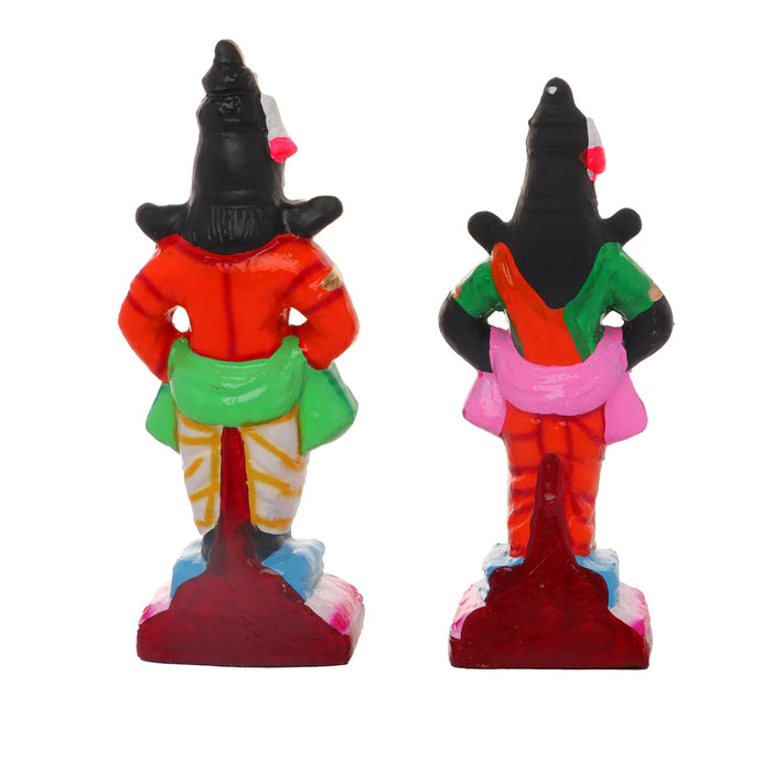 Pandurangan Ragumayi Pair - 10 x 4 Inches | Giri Golu Statue/ Clay Statue/ Navarathri Doll