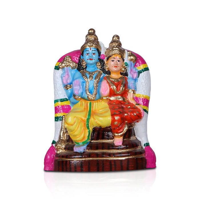 Lakshmi Narayanar Clay Golu Bommai - 9 Inches | Giri Golu Doll/ Navaratri Golu Bomma/Gombe/Bommai