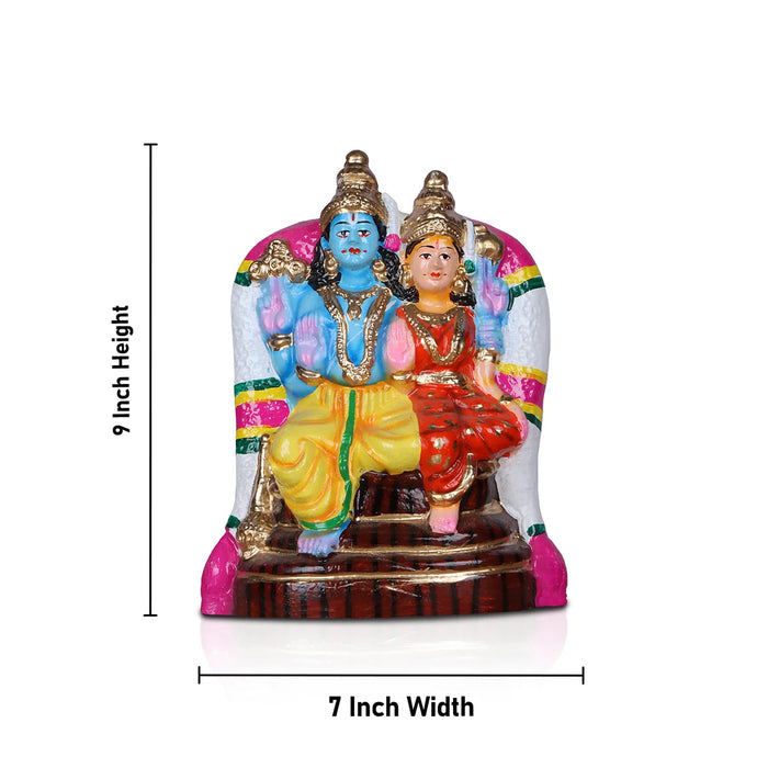 Lakshmi Narayanar Clay Golu Bommai - 9 Inches | Giri Golu Doll/ Navaratri Golu Bomma/Gombe/Bommai