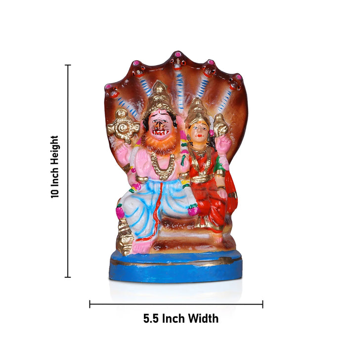 Lakshmi Narasimhar Clay Golu Bommai - 10 Inches | Giri Golu Doll/ Navaratri Golu Bomma/Gombe/Bommai