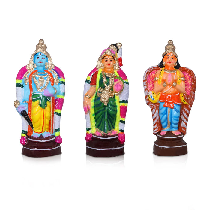 Andal Rangamannar Garudazhwar Clay Golu Bommai Set - 10 Inches | Giri Golu Doll/ Navaratri Golu Bomma/Gombe/Bommai