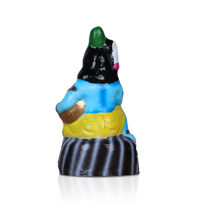 Butter Krishna Statue Clay Golu Bommai - 6 x 3 Inches | Giri Golu Doll/ Navaratri Golu Bomma/ Bommai/ Gombe