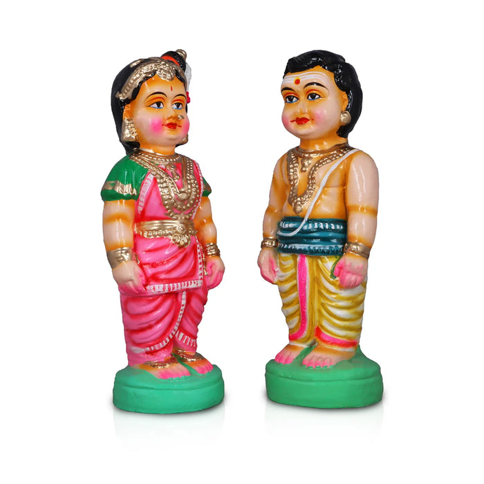 Mama Mami Clay Golu Bommai Pair - 12 Inches | Giri Golu Doll/ Navaratri Golu Bomma/Gombe/Bommai