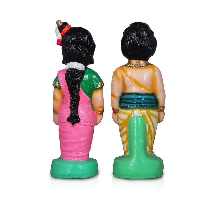 Mama Mami Clay Golu Bommai Pair - 12 Inches | Giri Golu Doll/ Navaratri Golu Bomma/Gombe/Bommai