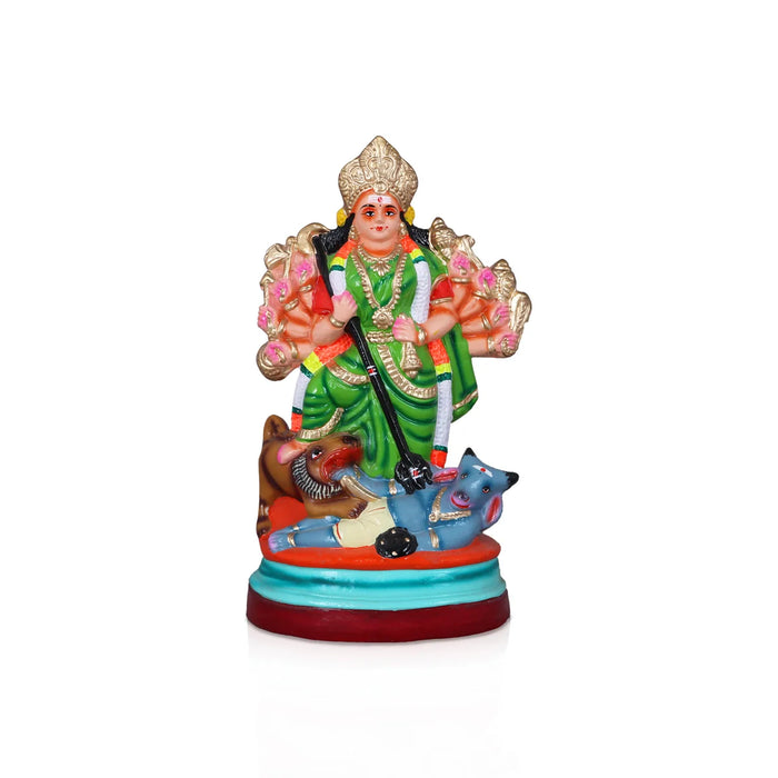 Mahishasuramardini Durga Clay Golu Bommai - 14 Inches | Giri Golu Doll/ Navaratri Golu Bomma/Gombe/Bommai