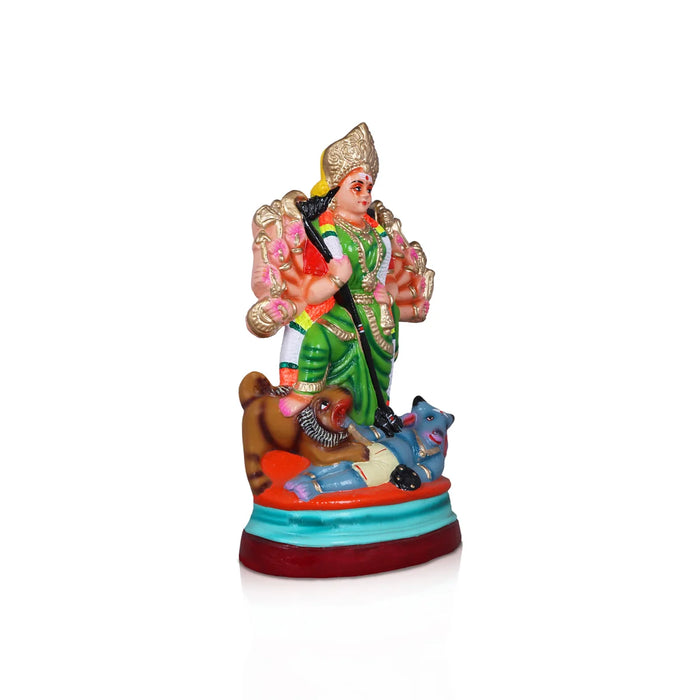 Mahishasuramardini Durga Clay Golu Bommai - 14 Inches | Giri Golu Doll/ Navaratri Golu Bomma/Gombe/Bommai