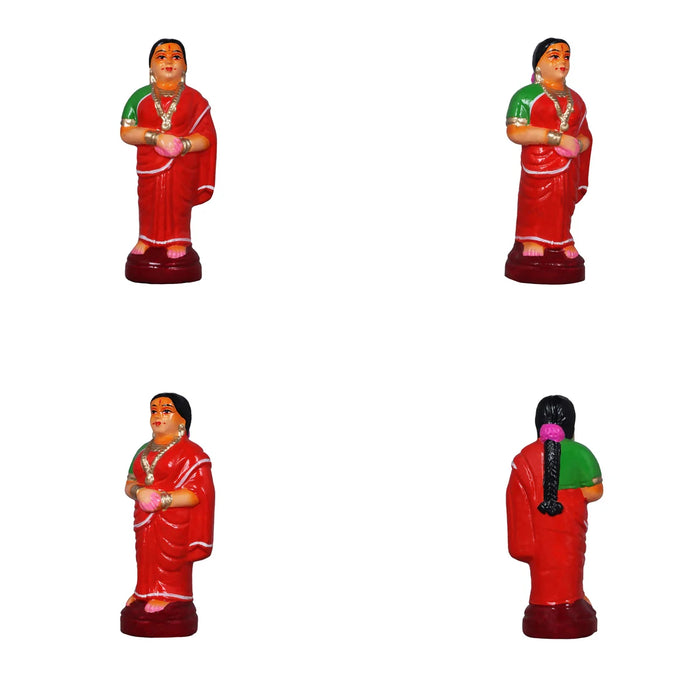 Engagement Clay Golu Bommai Set - 6 Inches | Giri Golu Doll/ Navaratri Golu Bomma/Gombe/Bommai