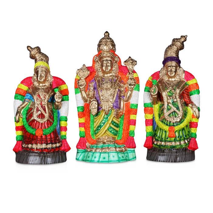 Malayappaswamy Sridevi Bhudevi Paper Mache Golu Bommai - 24 Inches | Giri Golu Doll/ Navaratri Golu Bomma/Gombe/Bommai