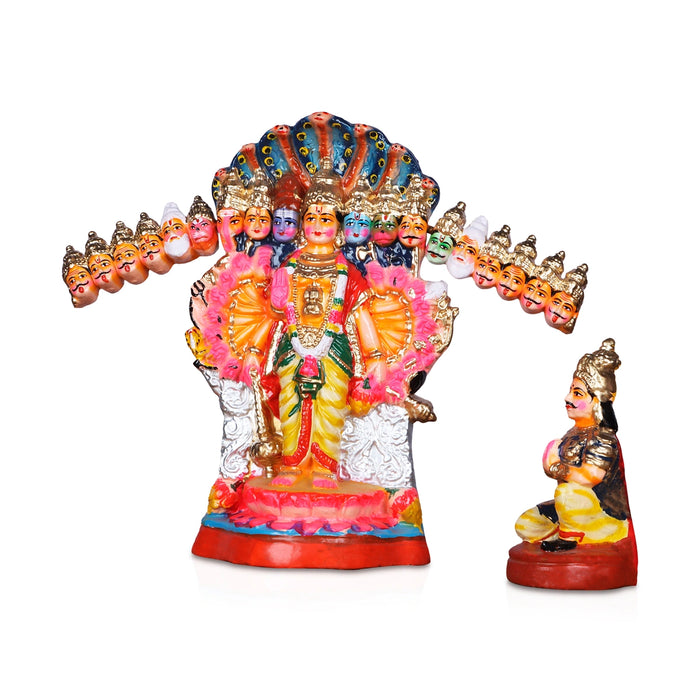 Vishvaroopam Clay Golu Bommai Pair - 17 Inches | Giri Golu Doll/ Navaratri Golu Bomma/Gombe/Bommai