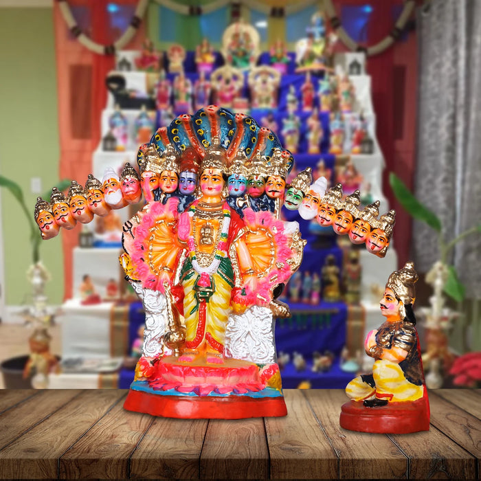 Vishvaroopam Clay Golu Bommai Pair - 17 Inches | Giri Golu Doll/ Navaratri Golu Bomma/Gombe/Bommai