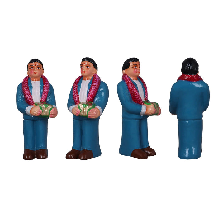 Reception Clay Golu Bommai Set - 10 Inches | Giri Golu Doll/ Navaratri Golu Bomma/Gombe/Bommai