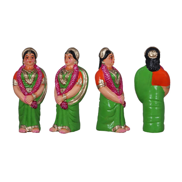 Reception Clay Golu Bommai Set - 10 Inches | Giri Golu Doll/ Navaratri Golu Bomma/Gombe/Bommai