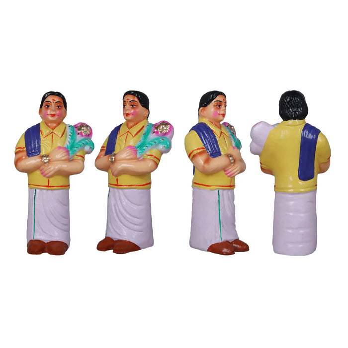 Reception Clay Golu Bommai Set - 10 Inches | Giri Golu Doll/ Navaratri Golu Bomma/Gombe/Bommai