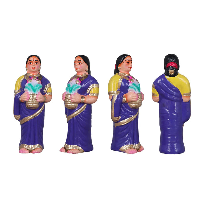 Reception Clay Golu Bommai Set - 10 Inches | Giri Golu Doll/ Navaratri Golu Bomma/Gombe/Bommai