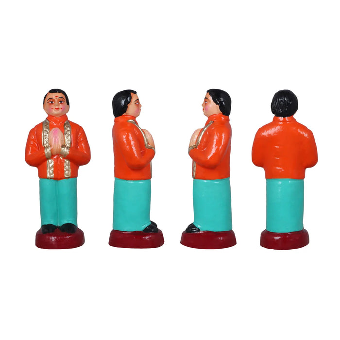 Reception Clay Golu Bommai Set - 10 Inches | Giri Golu Doll/ Navaratri Golu Bomma/Gombe/Bommai