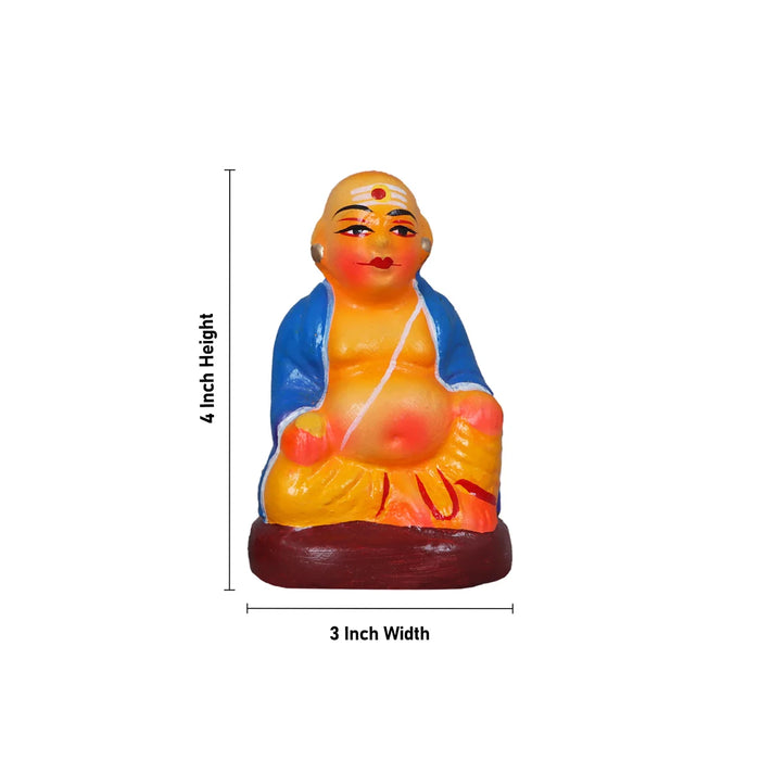 Thatha Paati Pair - 4 Inches | Giri Golu Statue/ Clay Statue/ Chettiyar Chettichi/ Navarathri Doll