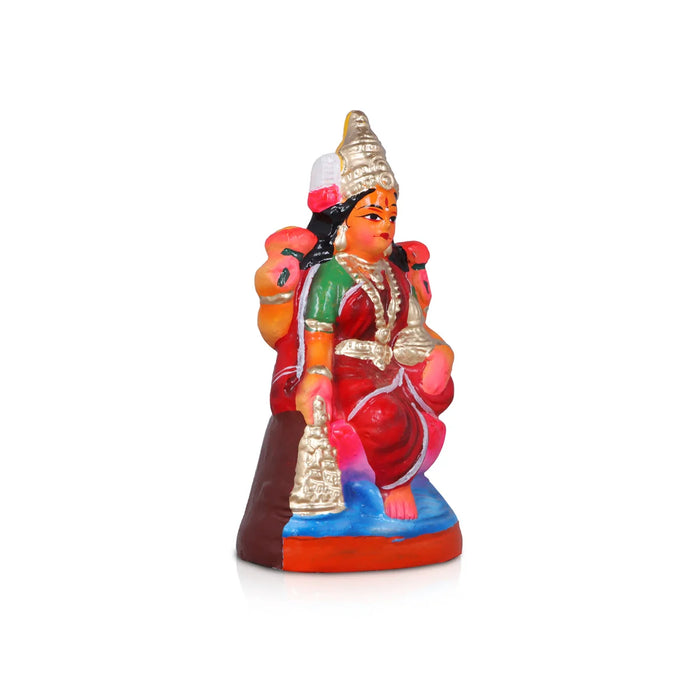 Durga Lakshmi Saraswathi Set - 8 Inches | Giri Golu Statue/ Clay Statue/ Laxmi/ Saraswati/ Durgai