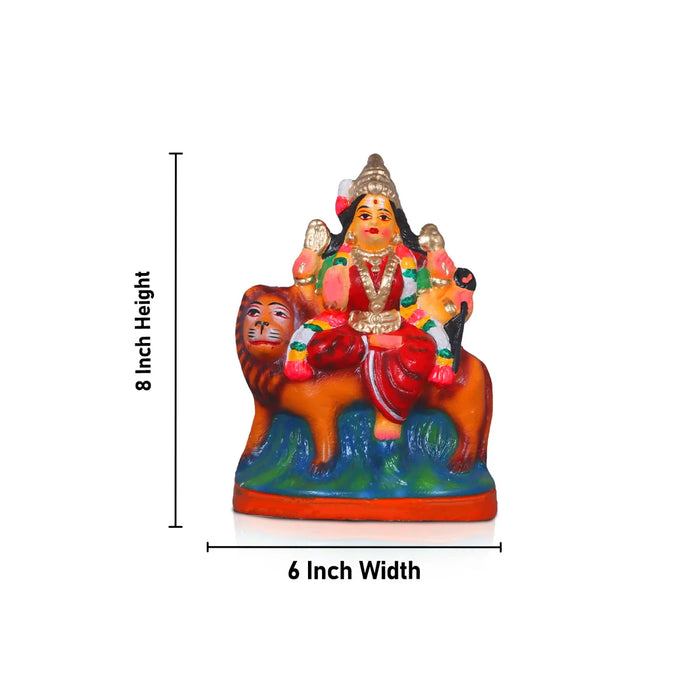 Durga Lakshmi Saraswathi Set - 8 Inches | Giri Golu Statue/ Clay Statue/ Laxmi/ Saraswati/ Durgai