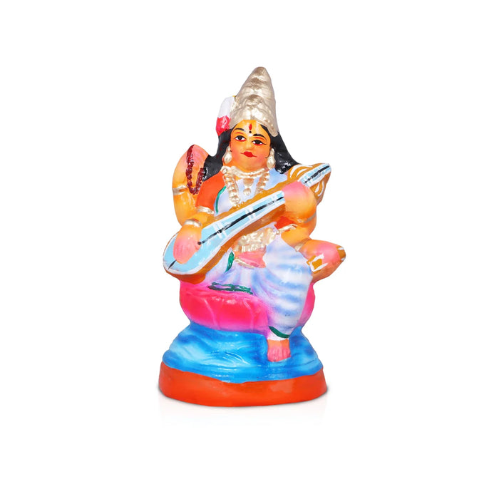 Durga Lakshmi Saraswathi Set - 8 Inches | Giri Golu Statue/ Clay Statue/ Laxmi/ Saraswati/ Durgai