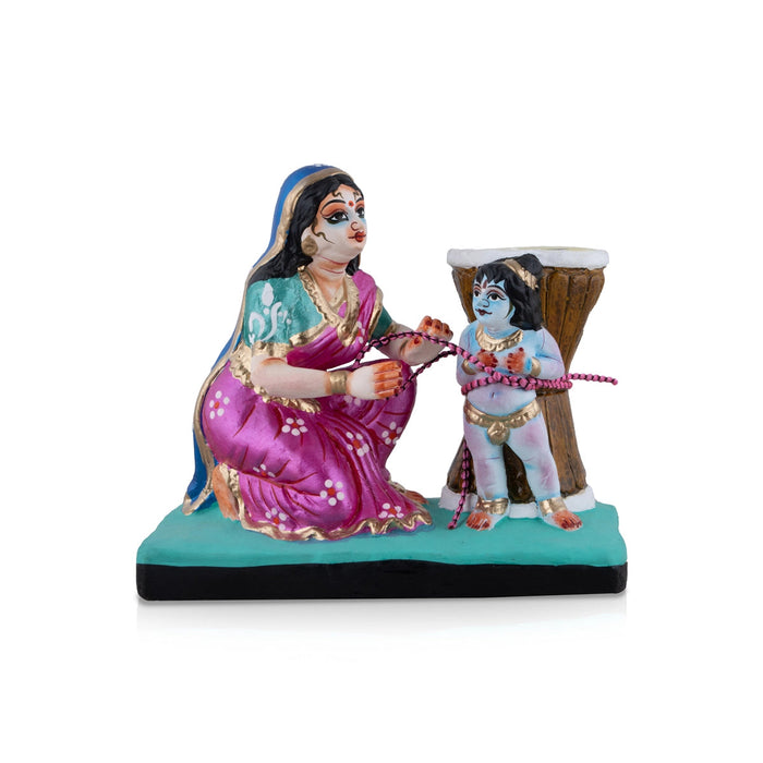 Ural Krishna Clay Golu Bommai - 7 x 7.5 Inches | Navaratri Gombe/ Giri Golu Doll/ Navratri Decor