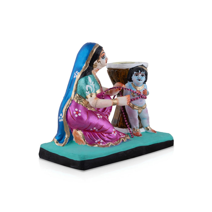Ural Krishna Clay Golu Bommai - 7 x 7.5 Inches | Navaratri Gombe/ Giri Golu Doll/ Navratri Decor