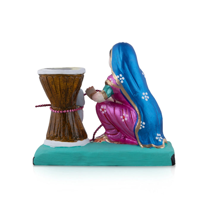 Ural Krishna Clay Golu Bommai - 7 x 7.5 Inches | Navaratri Gombe/ Giri Golu Doll/ Navratri Decor