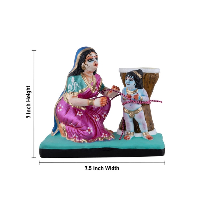 Ural Krishna Clay Golu Bommai - 7 x 7.5 Inches | Navaratri Gombe/ Giri Golu Doll/ Navratri Decor