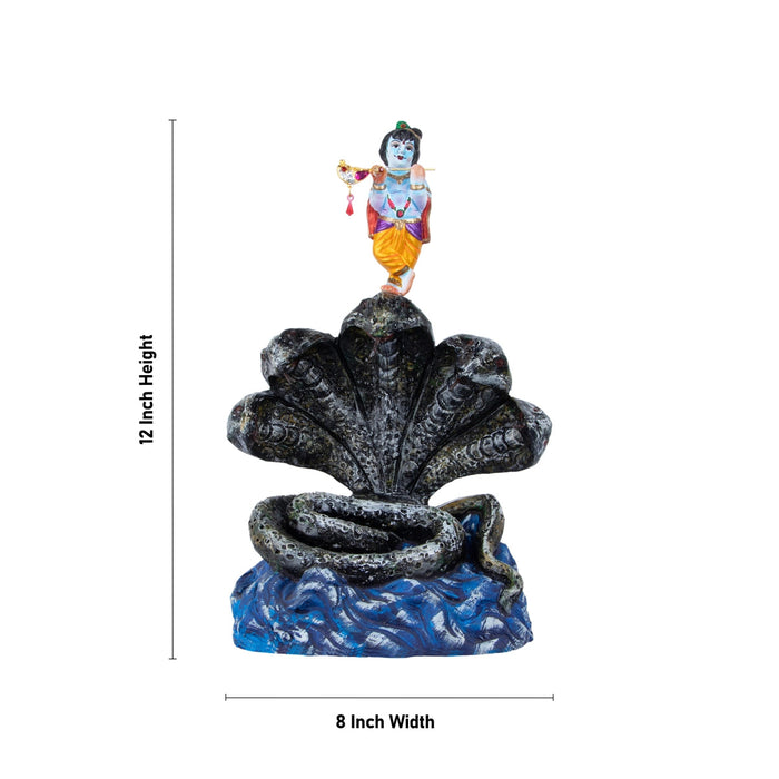 Krishna Kalinga Narthanam Clay Golu Bommai - 12 X 8 Inches | Navaratri Gombe/ Giri Golu Doll/ Navratri Decor