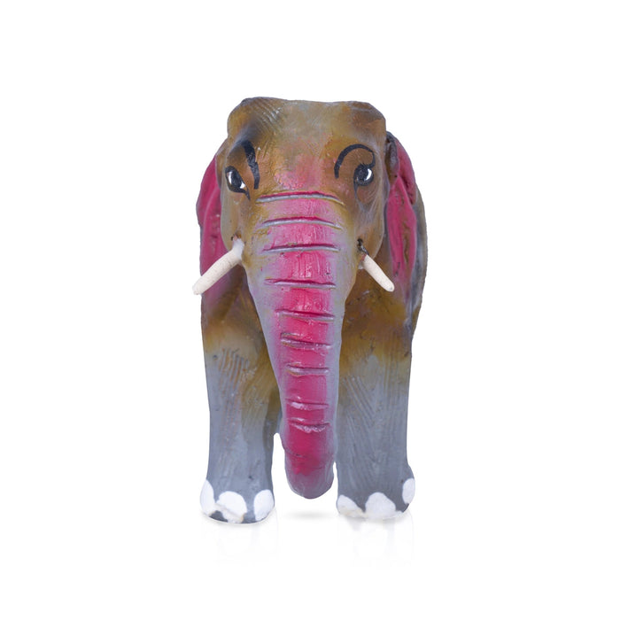 Elephant Statue Clay Golu Bommai - 4.5 X 6 Inches | Navaratri Gombe/ Giri Golu Doll/ Navratri Decor