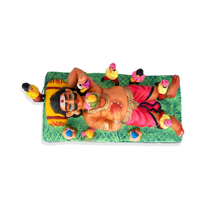 Kumbhakarna Clay Golu Bommai - 3 x 11.5 Inches | Giri Golu Doll/ Navaratri Golu Bomma/ Bommai/Gombe
