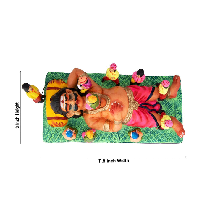 Kumbhakarna Clay Golu Bommai - 3 x 11.5 Inches | Giri Golu Doll/ Navaratri Golu Bomma/ Bommai/Gombe