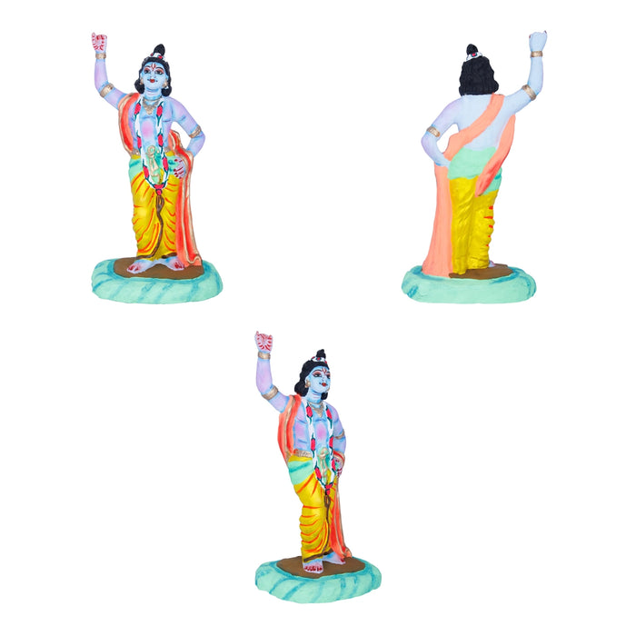 Krishna - Govardhana Giridhari Clay Golu Bommai Set - 11 x 5 Inches | Giri Golu Doll/Navaratri Golu Bomma/Bommalu