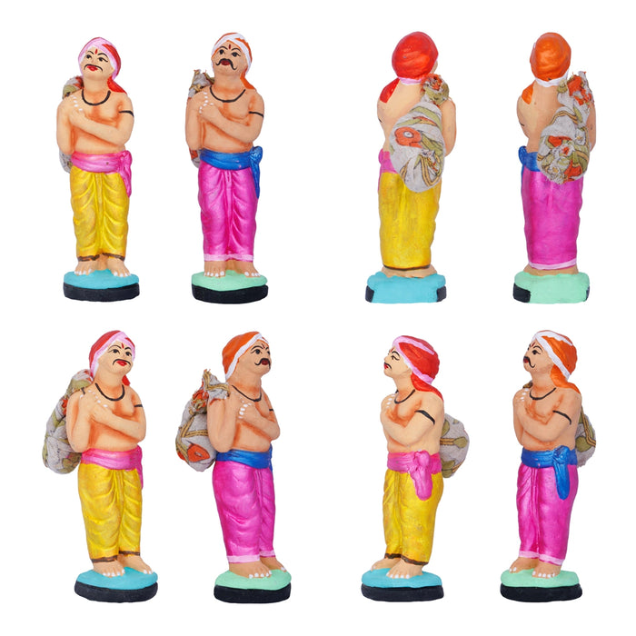 Krishna - Govardhana Giridhari Clay Golu Bommai Set - 11 x 5 Inches | Giri Golu Doll/Navaratri Golu Bomma/Bommalu