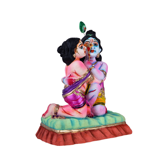 Krishna and Balarama Clay Golu Bommai - 10 x 8 Inches | Giri Golu Doll/ Navaratri Golu Bomma/ Gombe/ Bommai