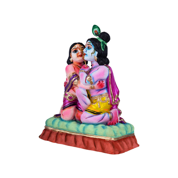 Krishna and Balarama Clay Golu Bommai - 10 x 8 Inches | Giri Golu Doll/ Navaratri Golu Bomma/ Gombe/ Bommai